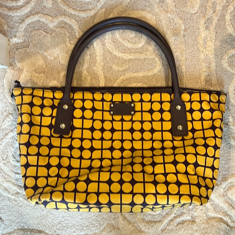 Kate spade yellow and purple tote bag